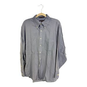 Tommy Hilfiger Men’s XL Button Down Shirt 17 1/2 Blue Regular Long Sleeve